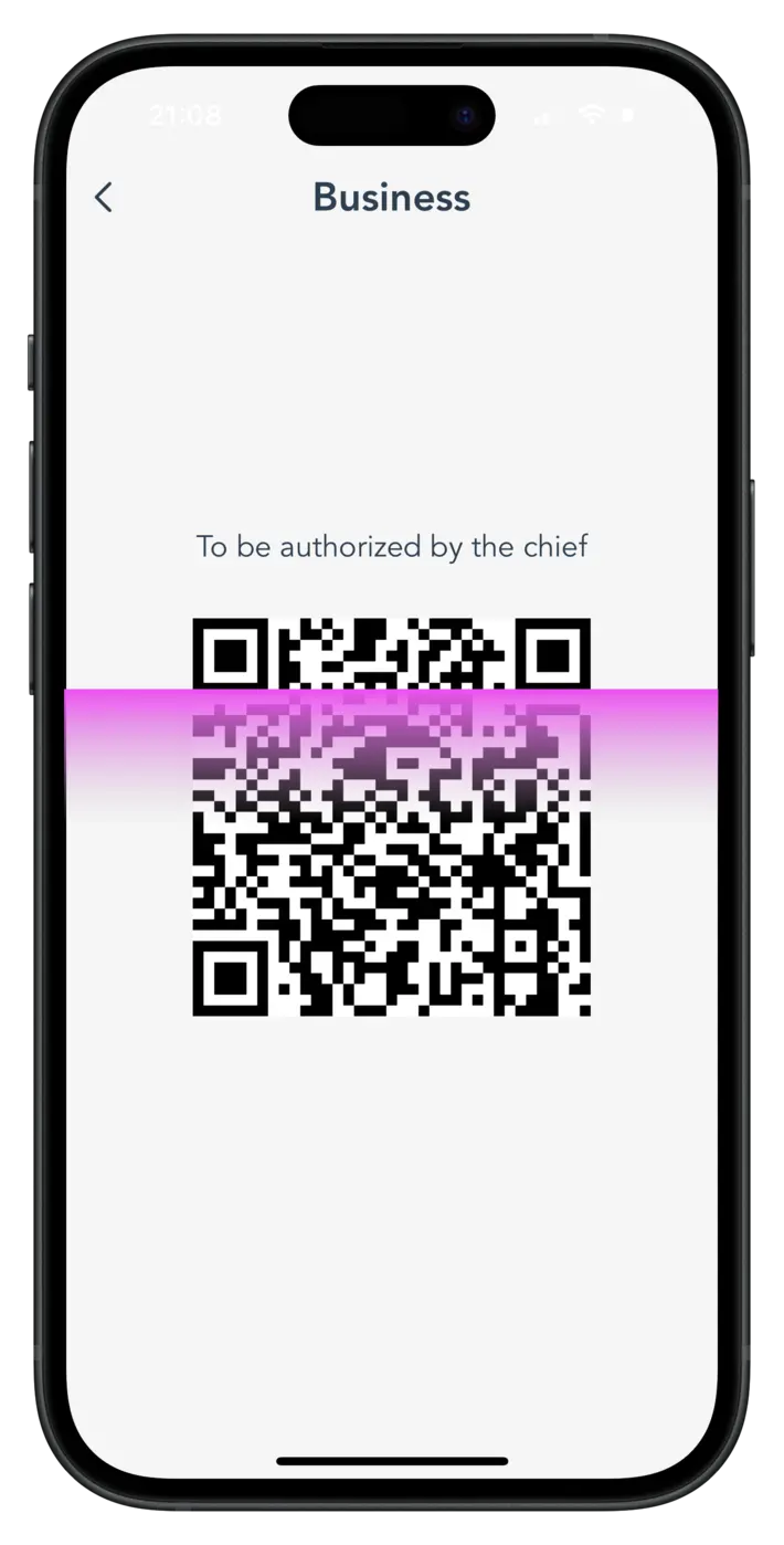 screenshot: Have your Auth QR Code scanned by your boss or manager
