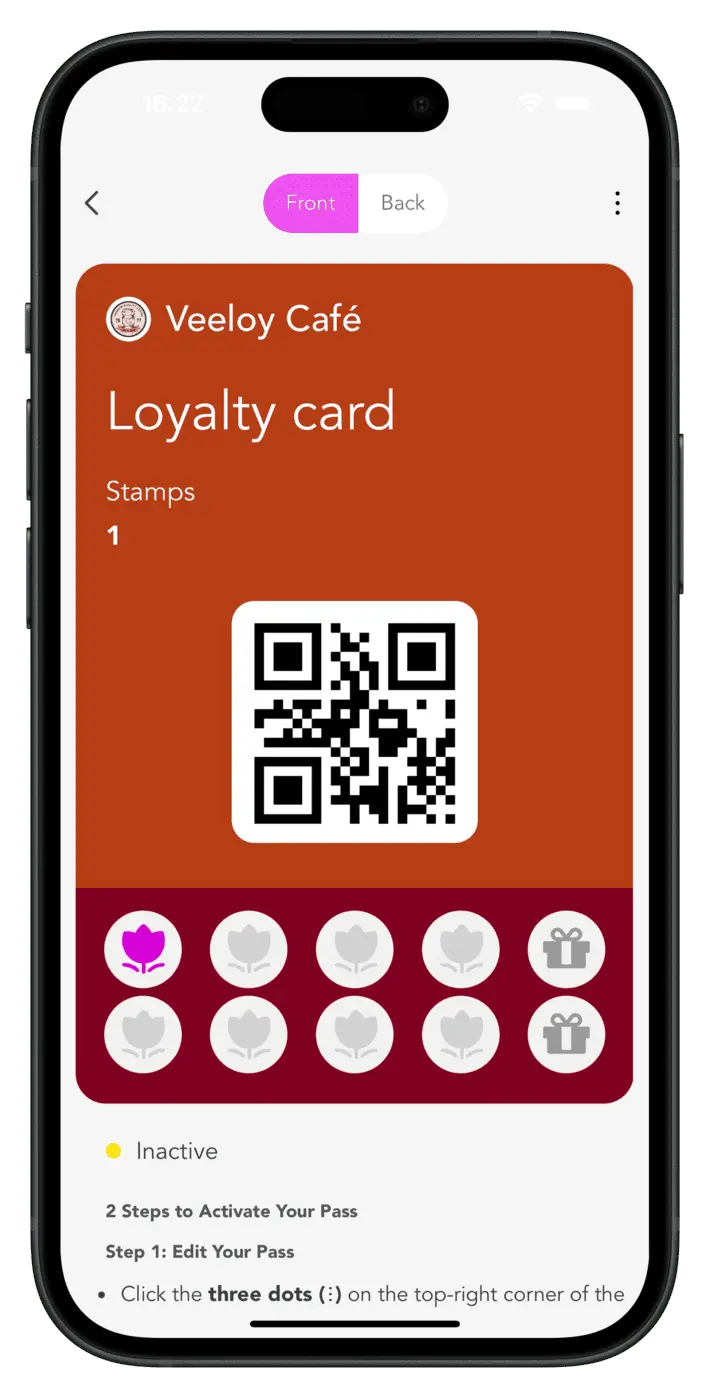 screenshot: Design the front of your card